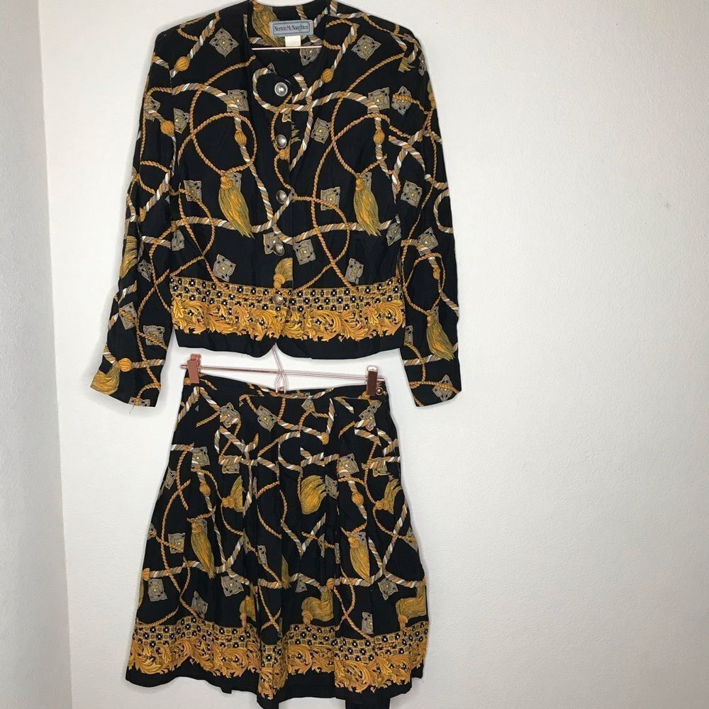 Vintage printed skirt set